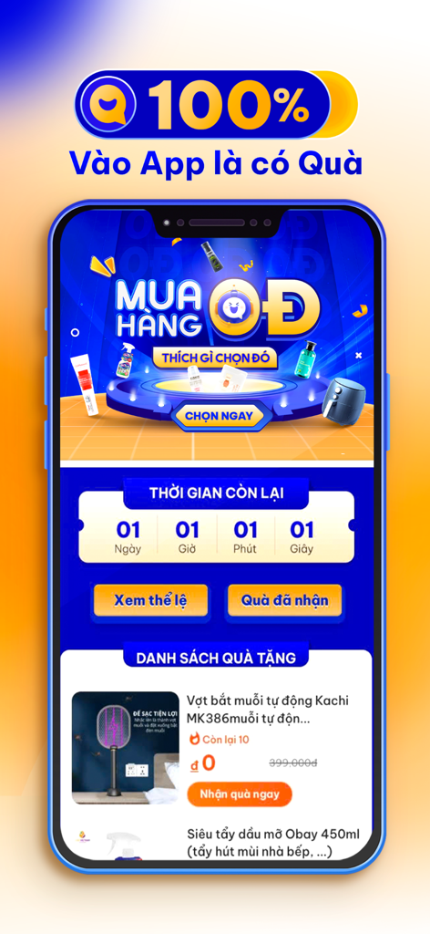 Droppii Mall - Droppii Mall app display showing special offers and free gift rewards for users