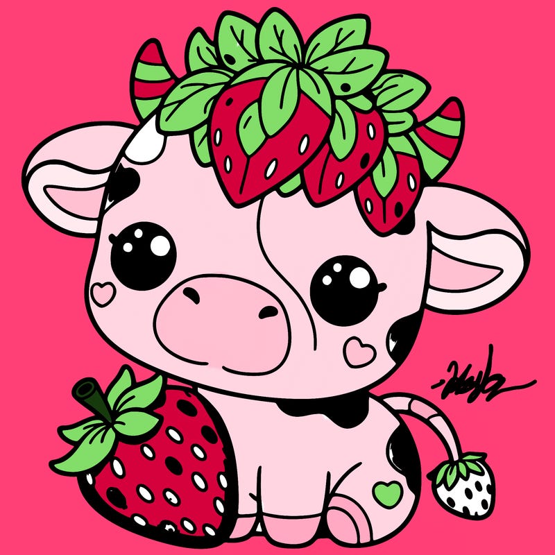 cute strawberry cow