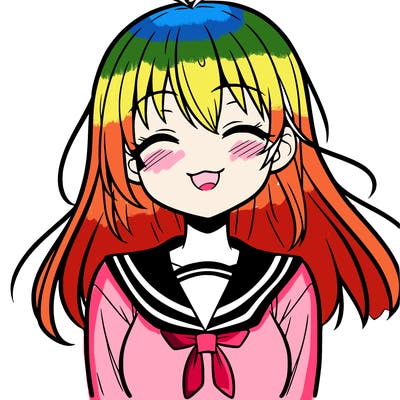 happy anime girl