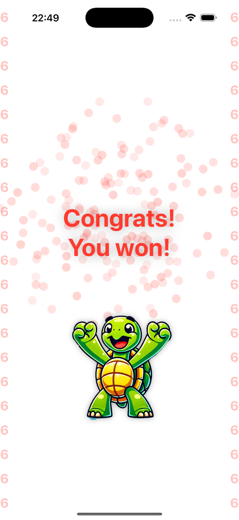 X-Math Clash - X Math Clash victory screen with a happy turtle mascot and congratulations message