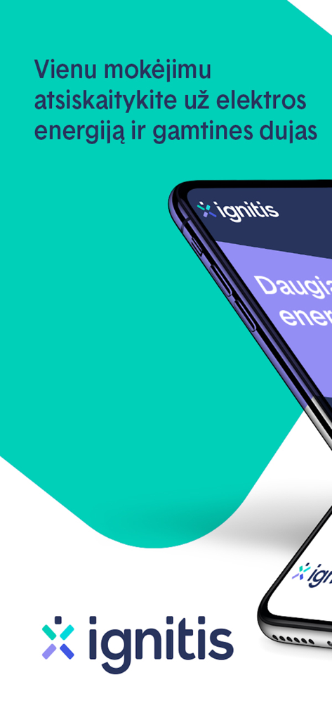 Ignitis savitarna - Ignitis savitarna app screen for managing electricity and gas payments
