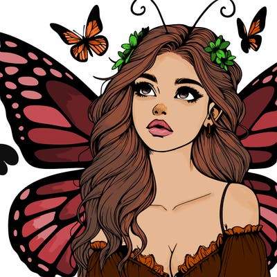 butterfly fairy realistic girl