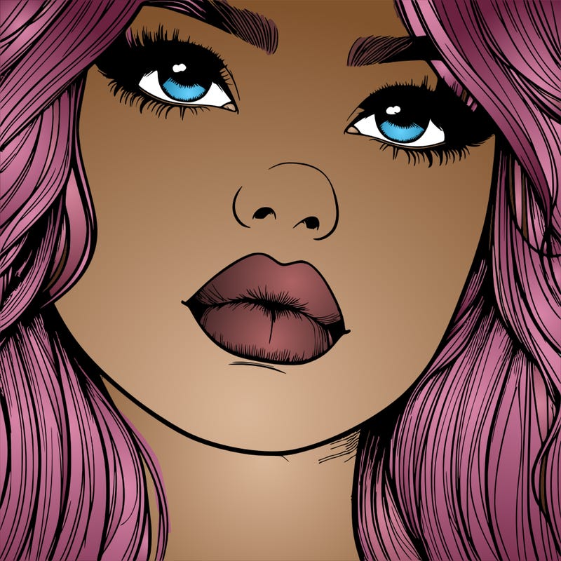 really realistic girl with lips