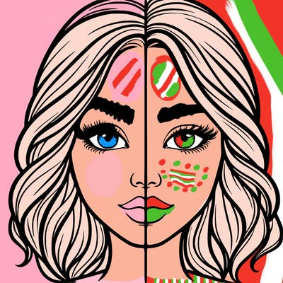 realistic girl split half