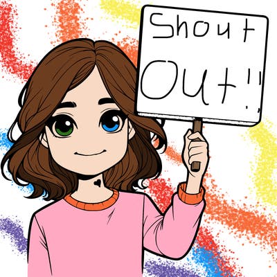 realistic girl holding up a sign