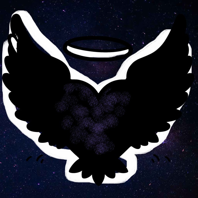 a heart with angel wings