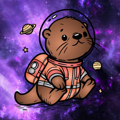 otter in a space suit