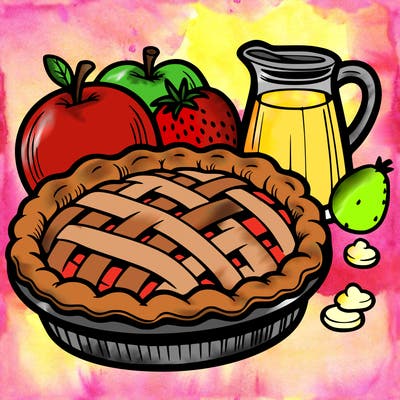 a pie of food