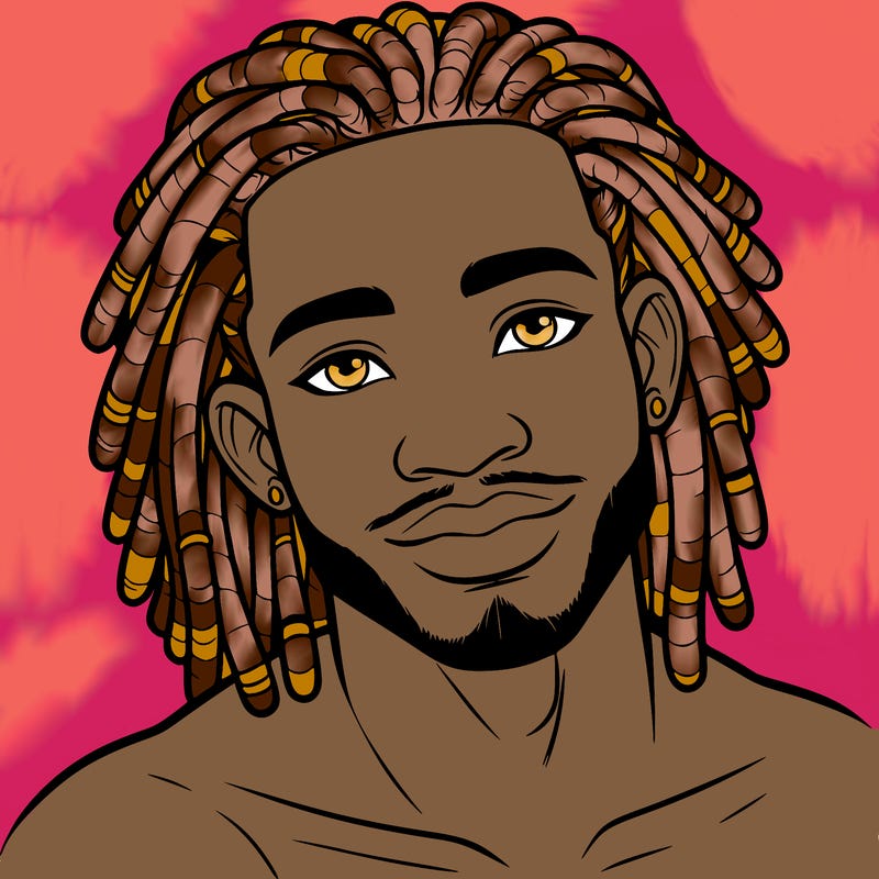 beautiful african american man with dreads