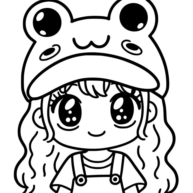 girl with frog hat