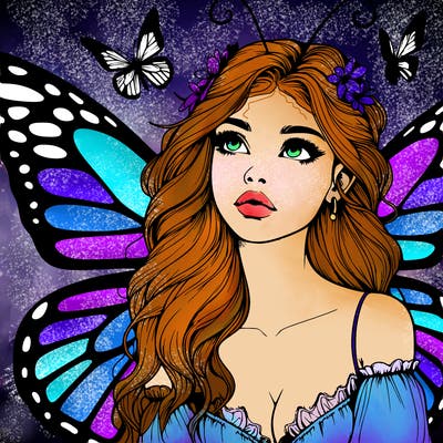 butterfly fairy realistic girl