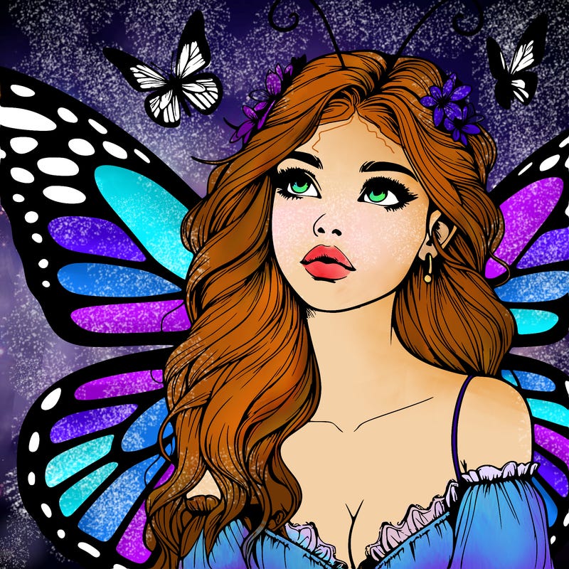 butterfly fairy realistic girl