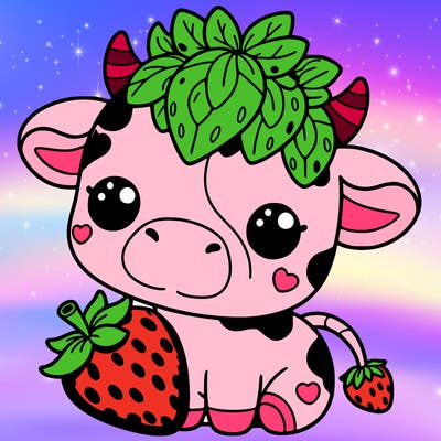 cute strawberry cow