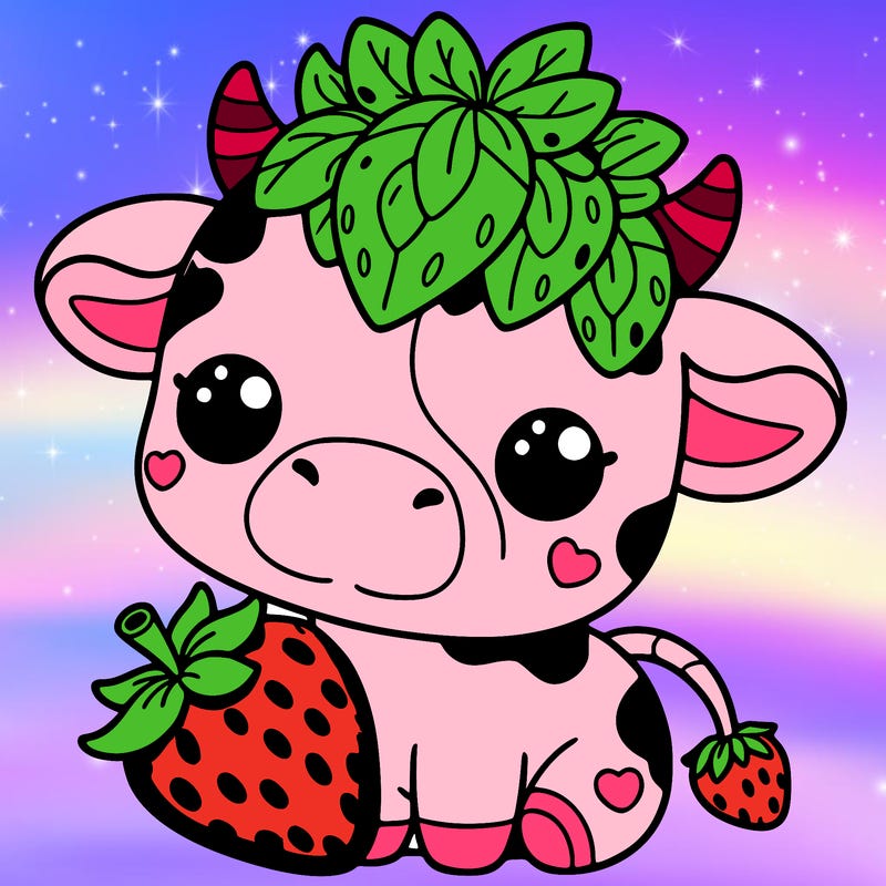 cute strawberry cow