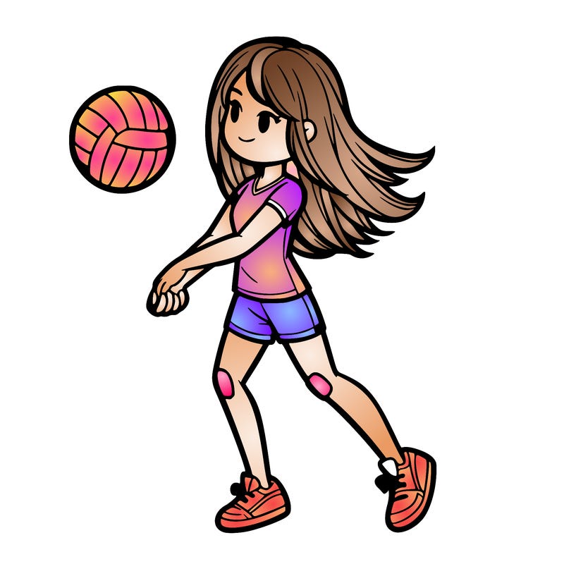 volleyball girl realistic
