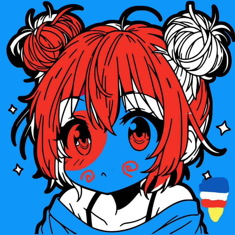 a manga girl with messy small buns