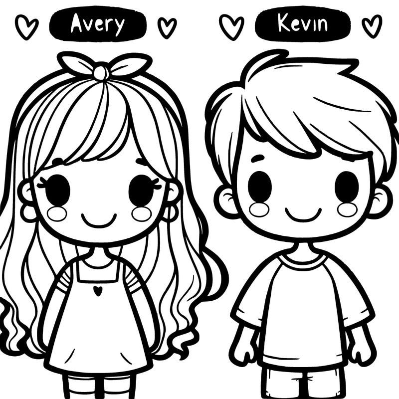 a girl and boy avery above the girl kevin above the boy