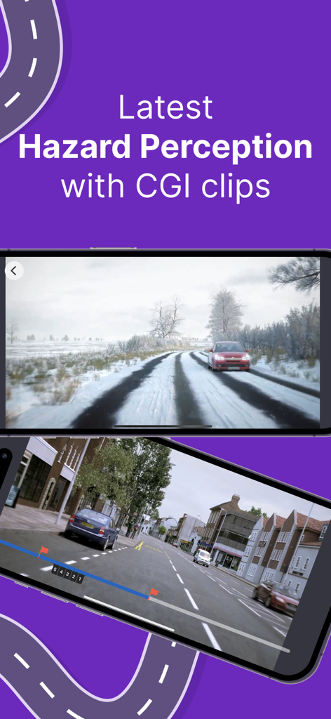 Driving Test Theory Kit 2026 - Übung der Gefahrenerkennungsprüfung mit CGI-Clips in der Fahrtheorieprüfungs-App