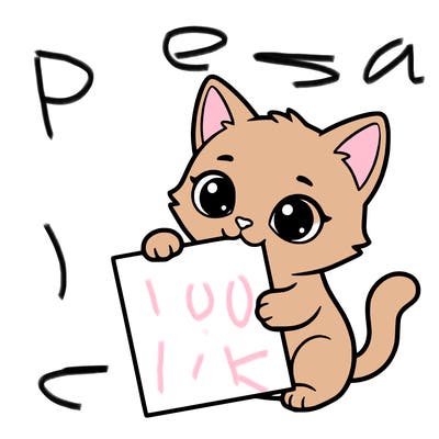 a small cat with a blank sheet of paper in its hand. the cat is sooooooo cute!
