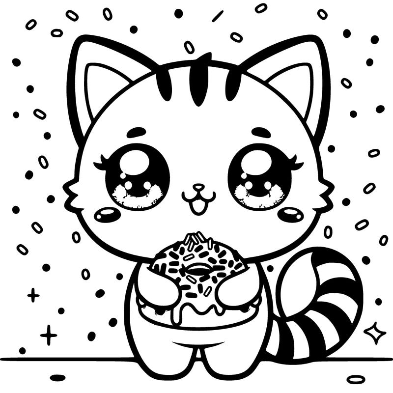 chibi cat with sprinkles