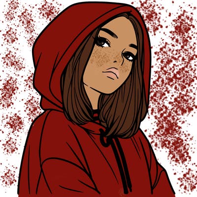 a realistic girl in a hoodie