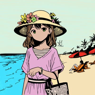 manga beach girl
