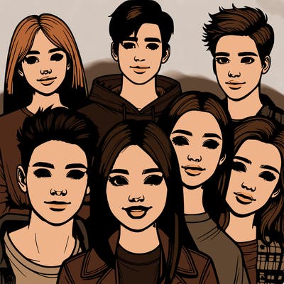 realistic group of teens