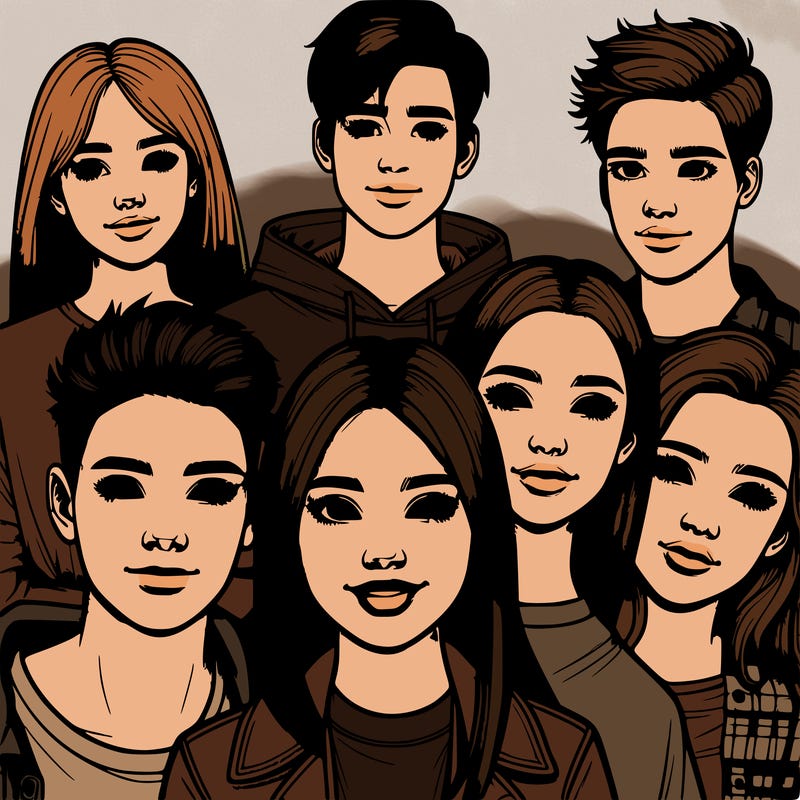 realistic group of teens