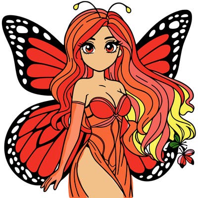 butterfly woman