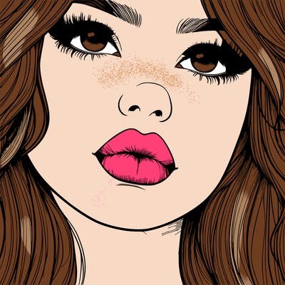 really realistic girl with lips