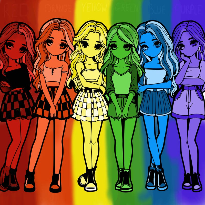 a group of girls realistic