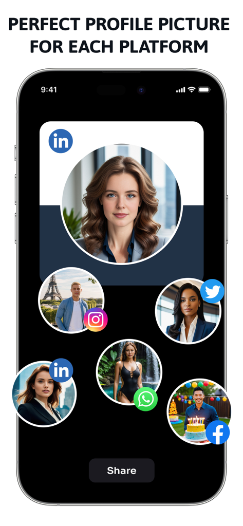 Wavesome.AI Video Generator - AI generated profile pictures for LinkedIn Instagram and other social media platforms on Wavesome AI app