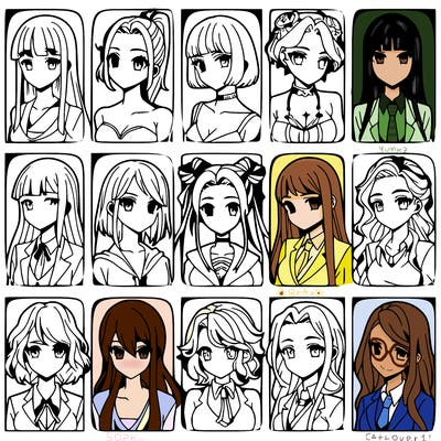 girls that look diffrent anime