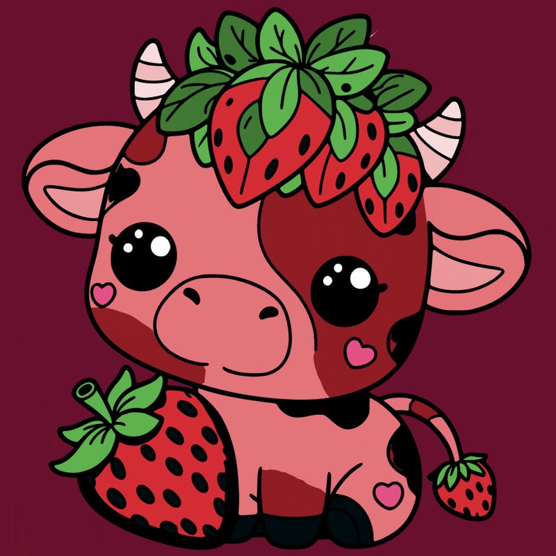 cute strawberry cow