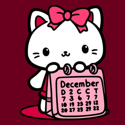 cute calendar  of december