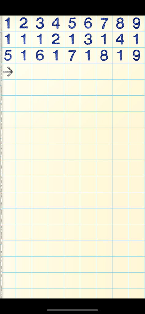 Numberama 2 - Minimalist number puzzle grid on graph paper background in Numberama 2 app
