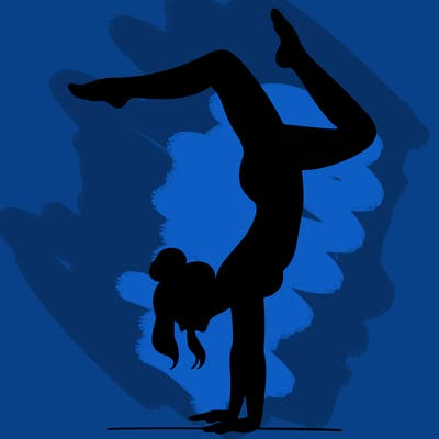 a woman doing a handstand