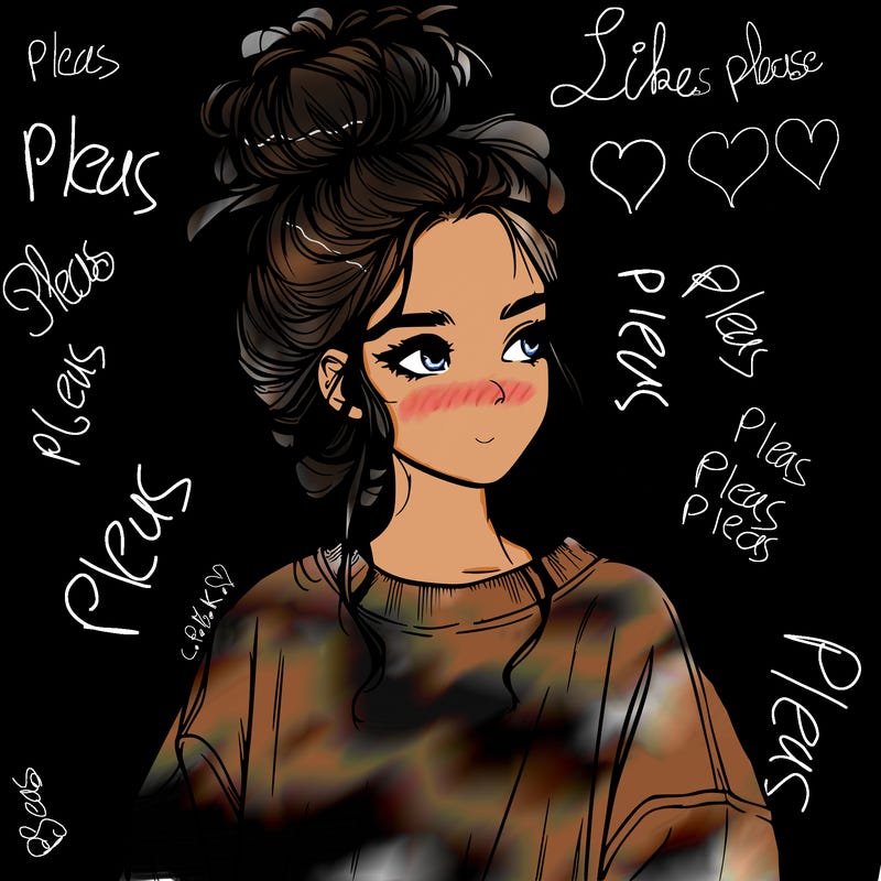 realistic girl with messy bun and oversized clothing