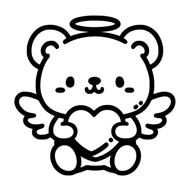 bear with wings and a heart