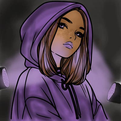 a realistic girl in a hoodie