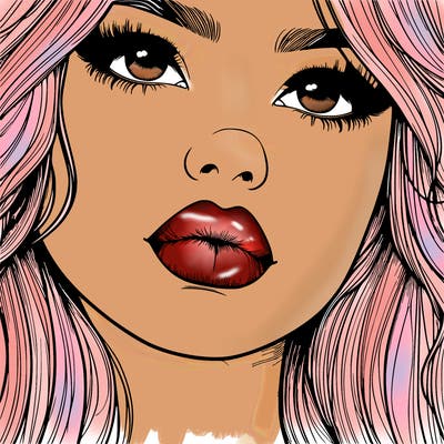 really realistic girl with lips