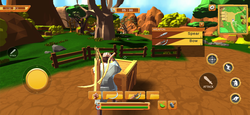 Rise Of Fearless - Rise of Fearless mobile game screenshot showing low poly survival gameplay in an African wilderness