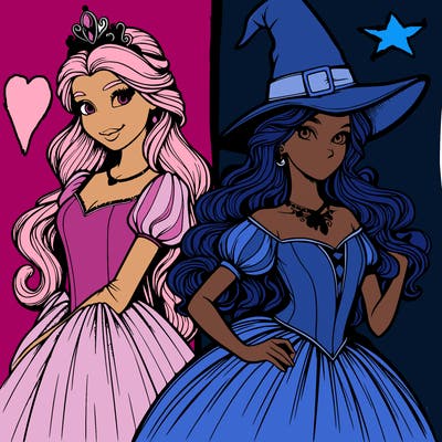 a realistic princess and a witch