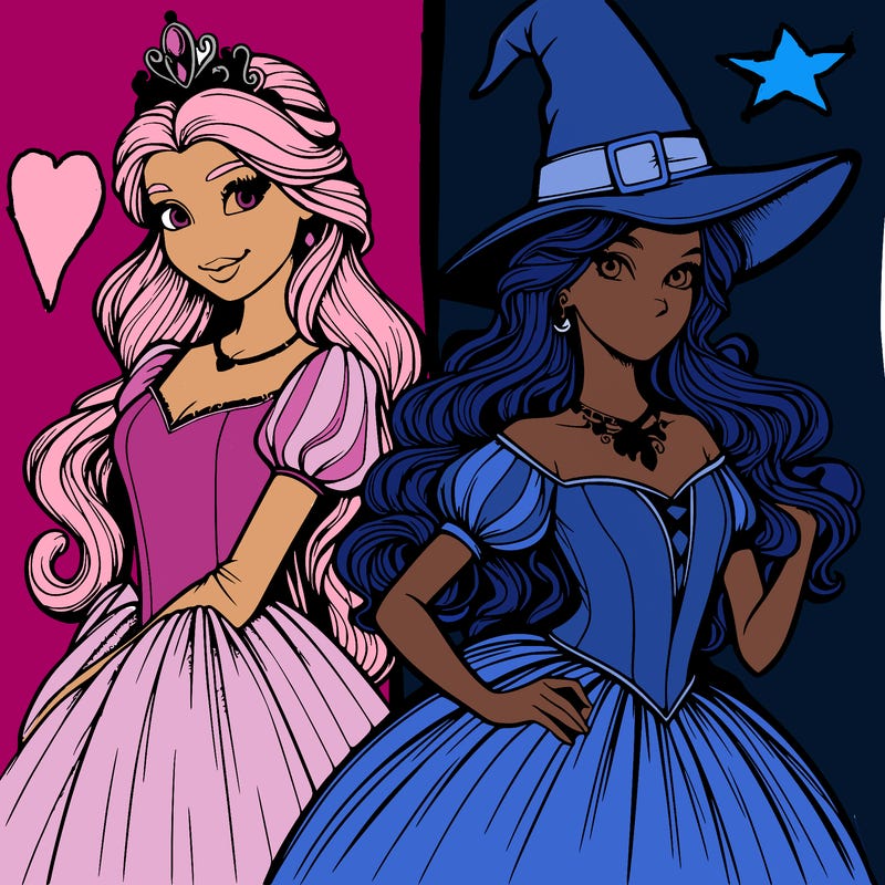 a realistic princess and a witch