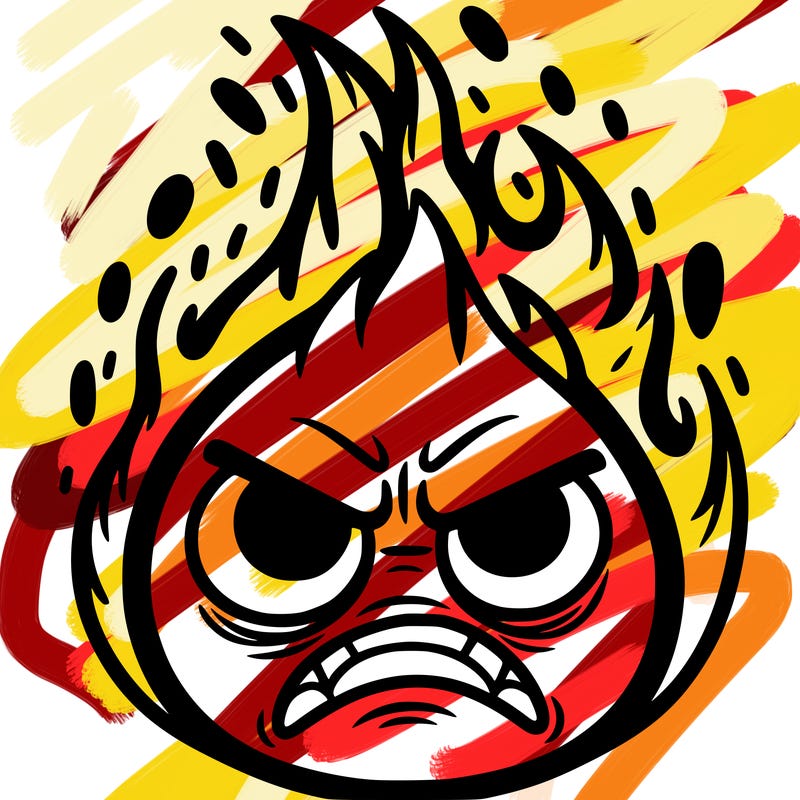 anger face on fire inside out