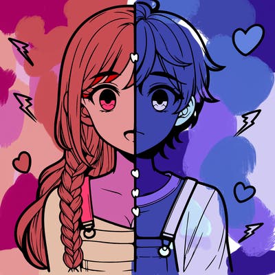 realistic girl boy split