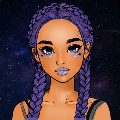 realistic girl with braids