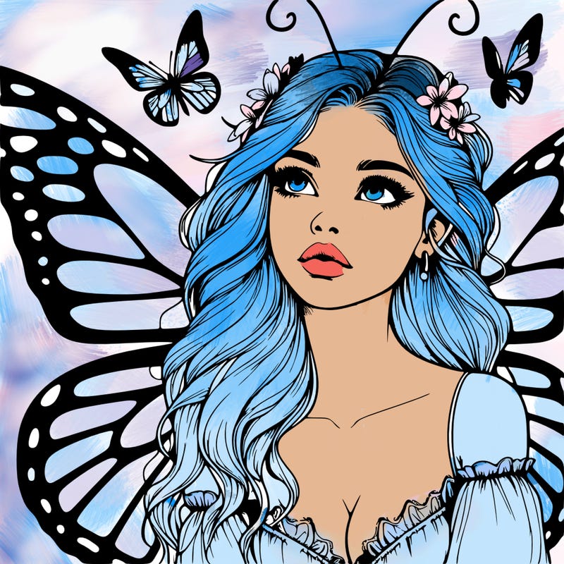 butterfly fairy realistic girl