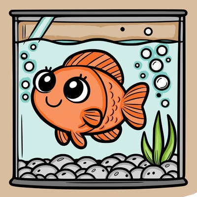 a fish in an aquarium