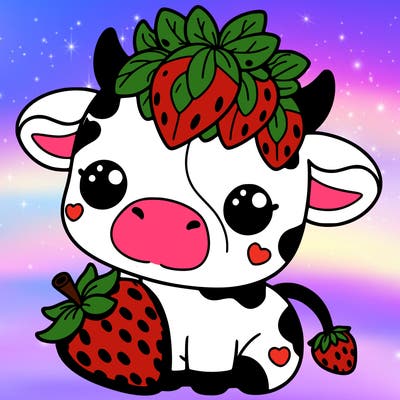 cute strawberry cow
